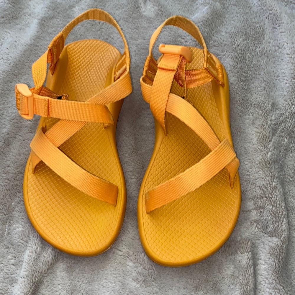 Orange strappy sandals
